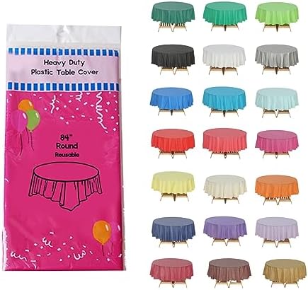 Fuchsia Round Table Covers, 84", 4 Pack