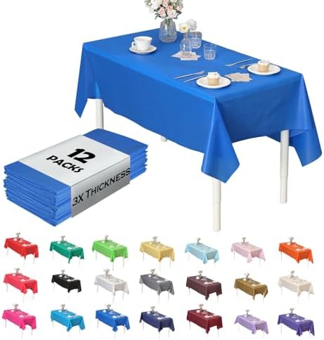 Royal Blue Rectangle Table Covers, 54" x 108", 12 Pack