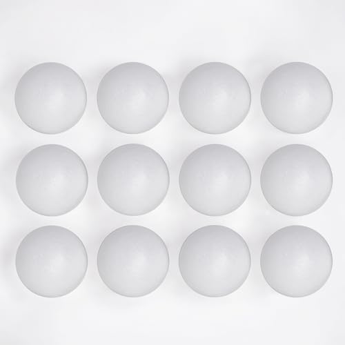 White Craft Foam Balls, 5", 12 Pack